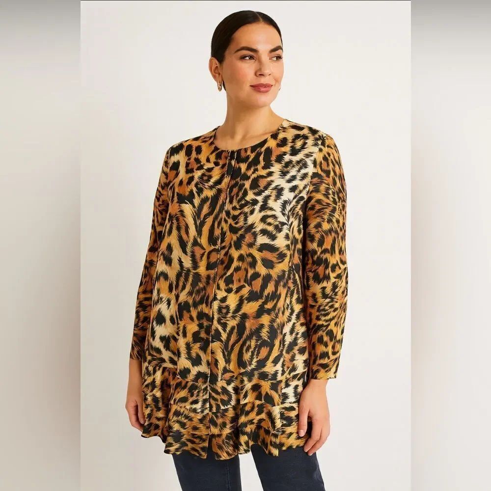 Weill Silk Leopard Blazer NWOT